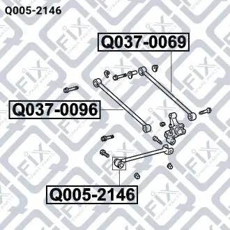Сайлентблок задньої поздовжньої тяги Q-fix Q005-2146