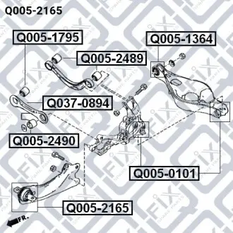 Сайлентблок заднего продольного рычага Q-fix Q005-2165