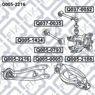 Сайлентблок рычага задний Q-fix Q005-2216