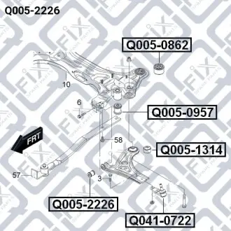 Сайлентблок нижнего рычага (задний) Q-fix Q005-2226