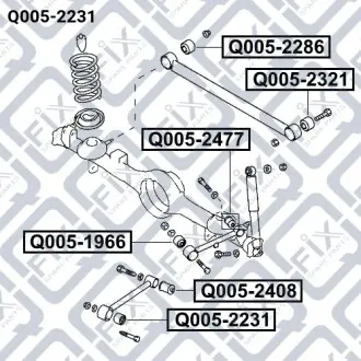 Сайлентблок задней нижней продольной тяги Q-fix Q005-2231