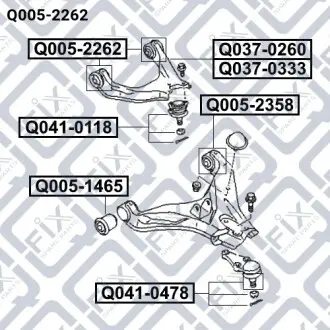 Сайлентблок переднего верхнего рычага Q-fix Q005-2262
