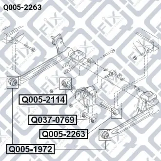 Сайлентблок заднього важеля Q-fix Q005-2263