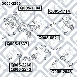 Сайлентблок заднього поздовжнього важеля (лівий) Q-fix Q005-2266