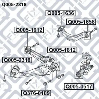 Сайлентблок рычага задний Q-fix Q005-2318