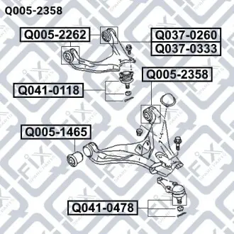 Сайлентблок переднего нижнего рычага Q-fix Q005-2358