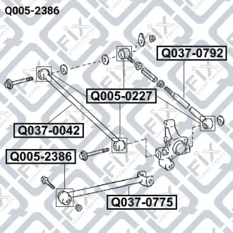 Сайлентблок заднього поздовжнього важеля Q-fix Q005-2386