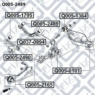 Сайлентблок задней тяги Q-fix Q005-2489