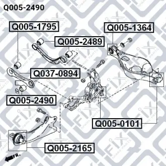 Сайлентблок задней подвески Q-fix Q005-2490