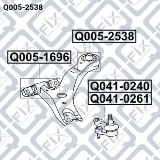 Сайлентблок задній переднього важеля Q-fix Q005-2538