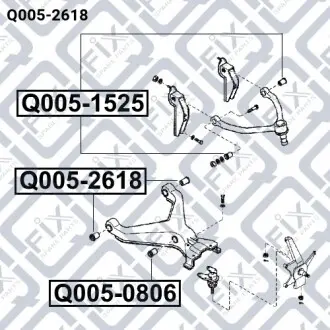 Сайлентблок переднього нижнього важеля Q-fix Q005-2618