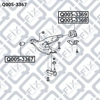 Сайлентблок нижнього важеля (задній) Q-fix Q005-3367