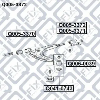 Сайлентблок нижнього важеля (передній) Q-fix Q005-3372