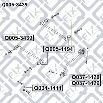 Сайлентблок заднього поперечного важеля Q-fix Q005-3439