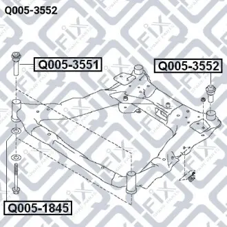 Сайлентблок підрамника задній Q-fix Q005-3552