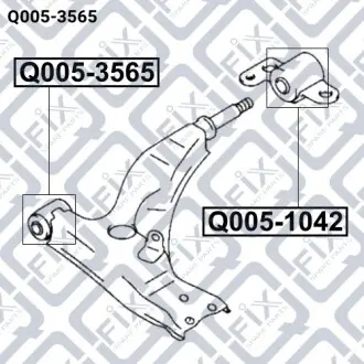 Сайлентблок переднего рычага (передний) Q-fix Q005-3565