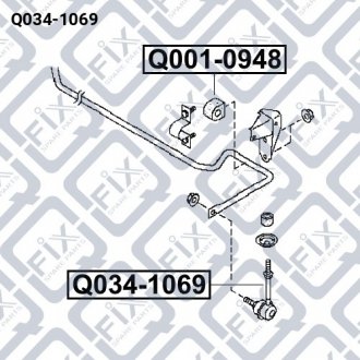 Кронштейн заднего стабилизатора Q-fix Q034-1069 (фото 1)