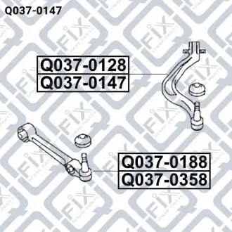 Рычаг косой передний правый Q-fix Q037-0147