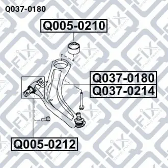 Рычаг передней подвески левый Q-fix Q037-0180