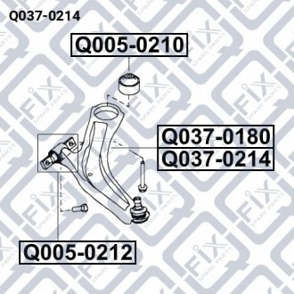 Важіль передньої підвіски правий Q-fix Q037-0214 (фото 1)