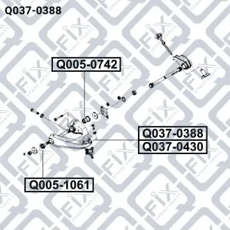 Важіль передньої підвіски верхній лівий Q-fix Q037-0388