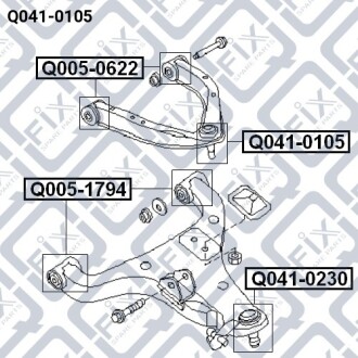 Опора кульова переднього верхнього важеля Q-fix Q041-0105