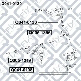 Опора шаровая переднего верхнего рычага Q-fix Q041-0130