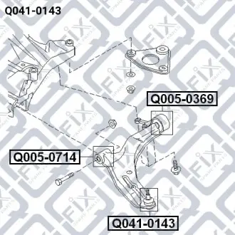 Опора кульова переднього нижнього важеля Q-fix Q041-0143