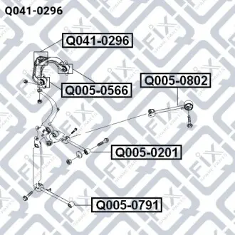 Опора шаровая заднего верхнего рычага Q-fix Q041-0296