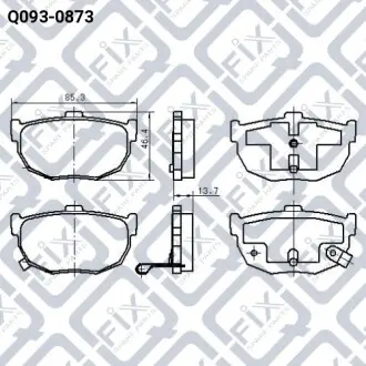 Колодки гальмівні дискові (задні) Q-fix Q093-0873