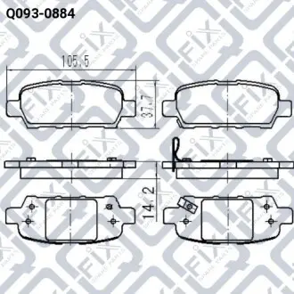 Колодки гальмівні дискові (задні) Q-fix Q093-0884