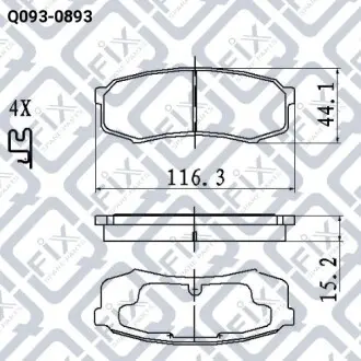 Колодки гальмівні дискові (задні) Q-fix Q093-0893