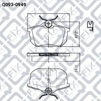 Колодки гальмівні дискові (задні) Q-fix Q093-0949