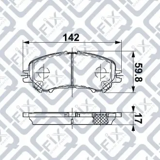 Колодки гальмівні передні (141.8x60.5x16.8) Q-fix Q093-1317