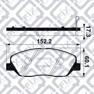 Колодки гальмівні передні (152.2x60x16.4) Q-fix Q093-1319