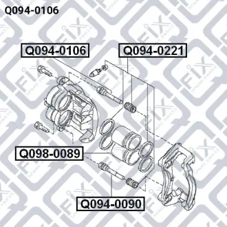 Напрямна переднього гальмівного супорта Q-fix Q094-0106