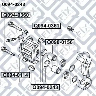 Ремкомплект переднього гальмівного супорта Q-fix Q094-0243