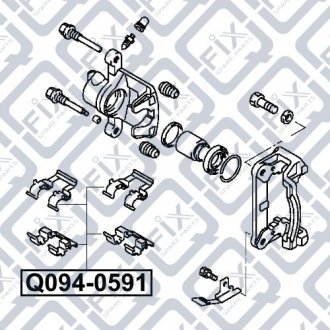 УСТАНОВОЧНЫЙ К-Т ЗАДН ТОРМ КОЛОДОК Q-fix Q094-0591 (фото 1)