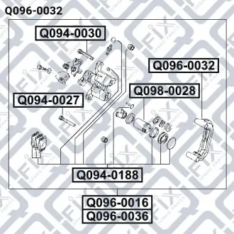 Скоба заднего тормозного суппорта Q-fix Q096-0032
