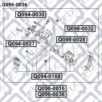 Тормозной суппорт (задний, левый)) Q-fix Q096-0036