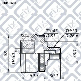 Шрус зовнішній Q-fix Q131-0693