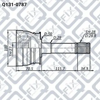 Шрус зовнішній Q-fix Q131-0787