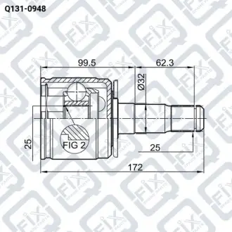 Шрус внутренний левый Q-fix Q131-0948