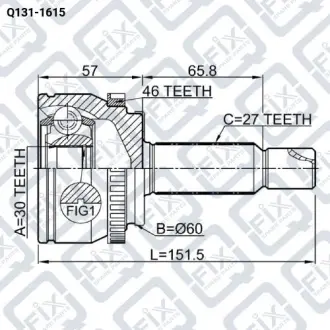 ШРУС НАРУЖН (К-Т) 30X60X27 ABS 46 Q-fix Q131-1615