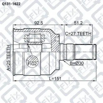 ШРУС ВНУТР L (К-Т) 25X30X27 Q-fix Q131-1622
