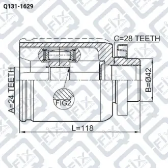 ШРУС ВНУТРЕННИЙ ПРАВЫЙ 24X42X28 Q-fix Q131-1629
