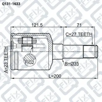 ШРУС ВНУТРЕННИЙ ЛЕВЫЙ 23X35X27 Q-fix Q131-1633