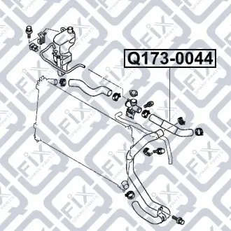 Патрубок радіатора (верхній, лівий) Q-fix Q173-0044