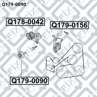 Ролик обводной (комплект) Q-fix Q179-0090 (фото 1)