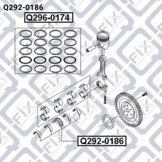 Вкладыши коленвала коренные Q-fix Q292-0186